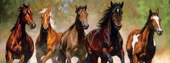 Running Horses Oil Painting